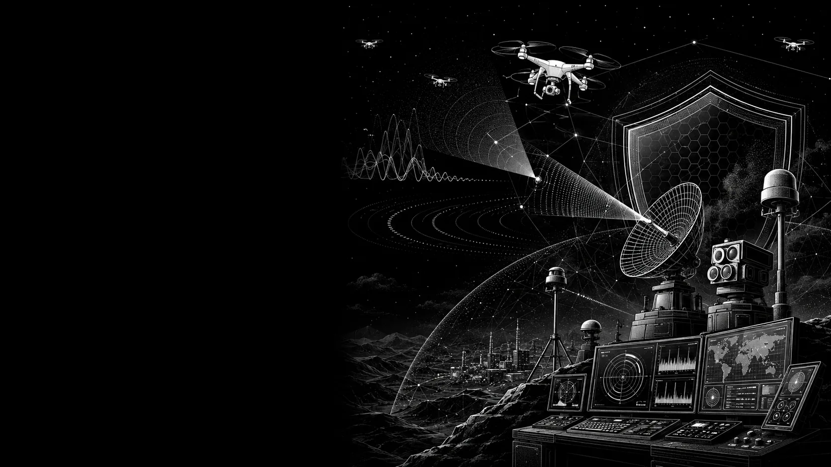 Drone defense line-art